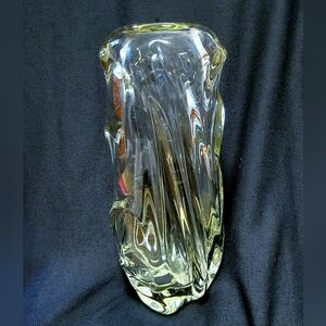 Jan beranek skrdlovice clear art glass vase